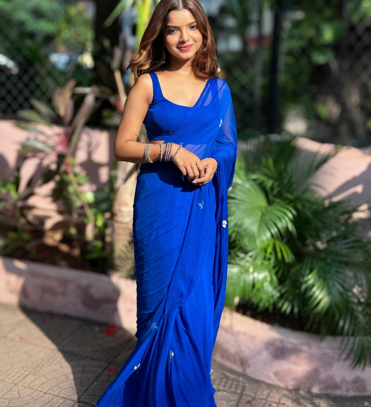 Vibrant Royal Blue Mul Cotton Saree